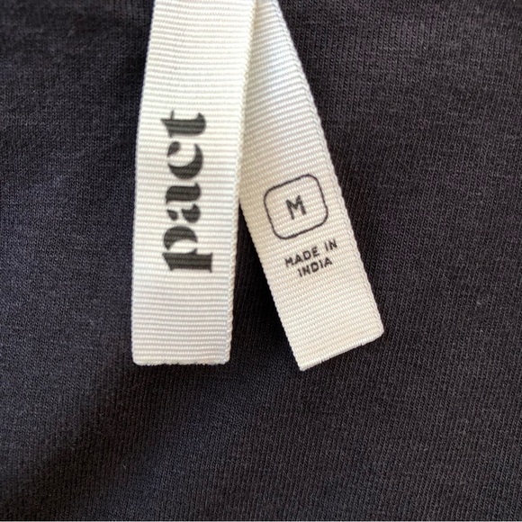 Pact Sleeveless Black Midi Organic Cotton Blend Dress with Waist Tie Size M - Picture 8 of 10